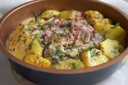 Baked eglefin cu cartofi, retete lingura-povaroshka și feluri de mâncare