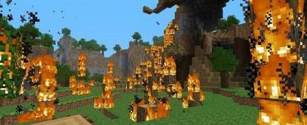 Pornește în dușmani minge de foc minge de foc în Minecraft