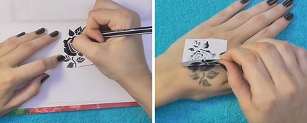 Tatuaj pe mână cu propriile sale mâini pentru a desena