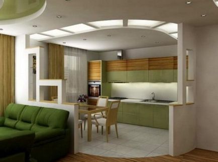 Bucătărie camera de zi design interior