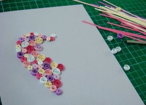 Carte poștală cu mâinile lor de la Quilling