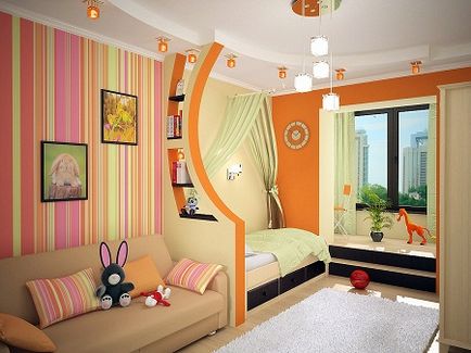 camera copilului Zonarea din sala unu face doi, ca zonare și foto pereți, pat și