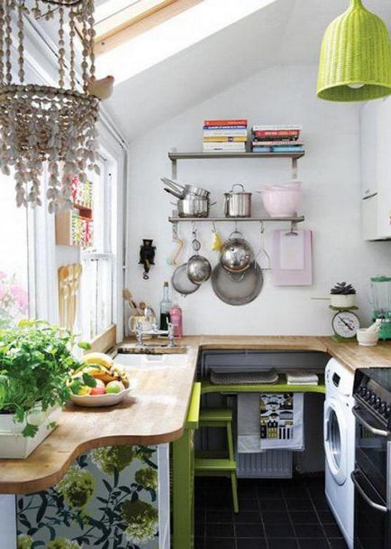Balcon combinat cu ideea de a combina spațiu în bucătărie