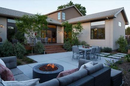 Design-ul curtea unei case private (34 poze) creează un exterior frumos