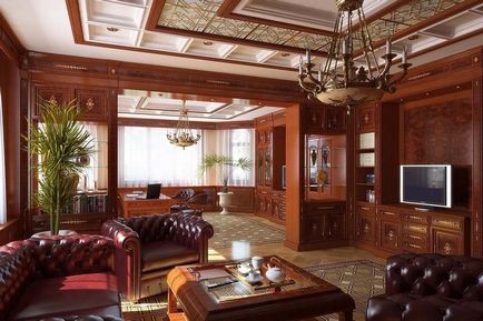 Design interior în stil clasic englezesc, cu fotografii ale grupului de pădure