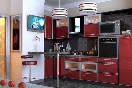 Design de bucătărie cu bar contra fotografie gata, opțiuni, sticlă, design, interior, idei,