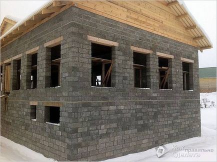 Casa arbolita mâinile proprii - construcția de case din lemn-beton blocuri fotografie