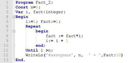 Factorial în Pascal cum să calculeze