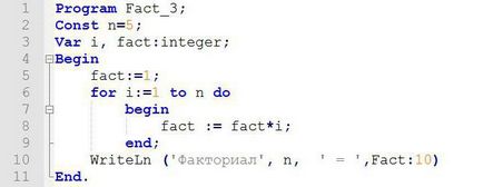 Factorial în Pascal cum să calculeze (calcula factorial Pascal) Factorial în Pascal cum să calculeze