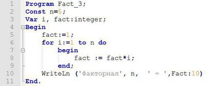 Factorial în Pascal cum să calculeze