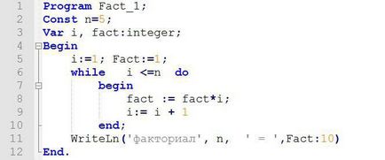 Factorial în Pascal cum să calculeze