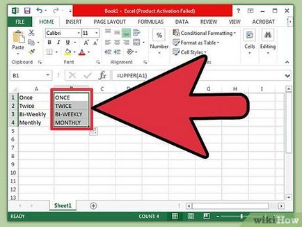 Cum se schimbă cazul scrisorilor în Excel