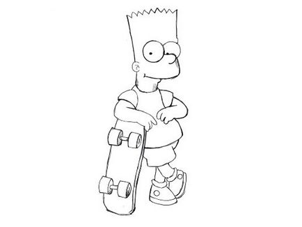 Cum de a desena etape creion Bart Simpson