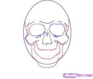 Cum de a desena un craniu și oase încrucișate, pas cu pas