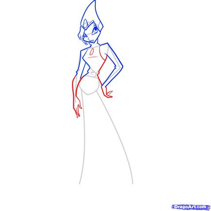 Cum de a desena un desen animat Tecna etape winx