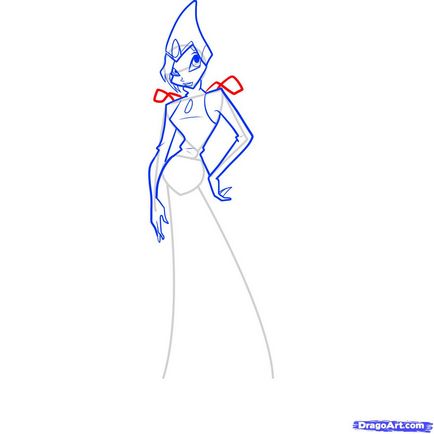 Cum de a desena un desen animat Tecna etape winx