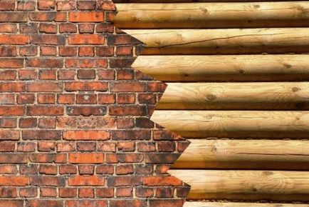 Cum de a impune o casa de lemn cu scheme de cărămidă, foto, video