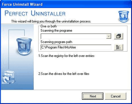 Cum de a elimina complet pe Windows 7 mcafee și 8