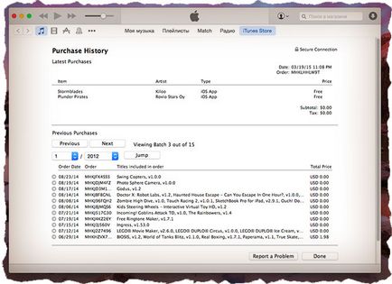 Cum de a vizualiza istoricul de cumpărare în magazinul App Store și iTunes