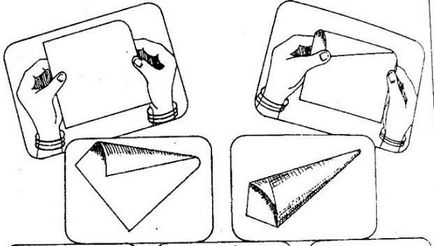 Cum sa faci un con de hârtie cu mâinile, diagrama, instrucțiuni video