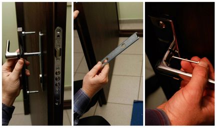 Cum de a elimina de blocare de pe ușa să demontați toate interioare, mânerul ușii cu un dispozitiv de blocare
