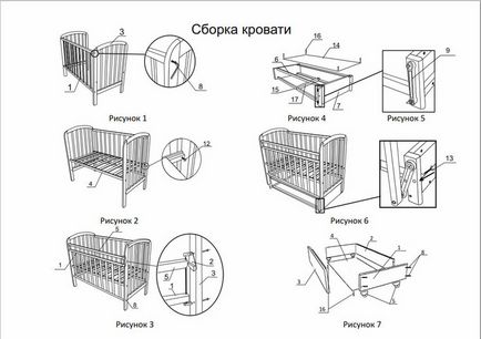 Cum de a asambla un set de instrucțiuni de asamblare pat de copil și scheme