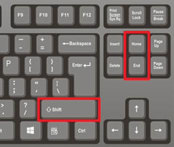 Cum de a selecta text cu tastatura
