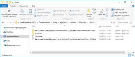 Cum de a recupera documentul pierdut sau deteriorat Microsoft Word 2016