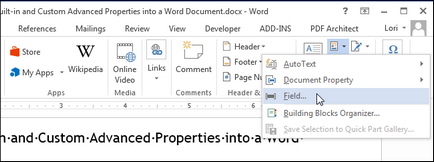 Cum se introduce o suplimentare built-in și personalizate proprietăți în document word