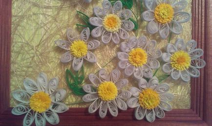 Pictura „Daisy fermecător“, în tehnica „Quilling“