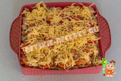 Cartofi cu ciuperci, brânză și roșii coapte în cuptor - reteta cu fotografii, retete pentru copii, bucătărie
