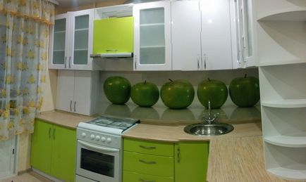 Bucătărie în verde design interior 25 fotografie