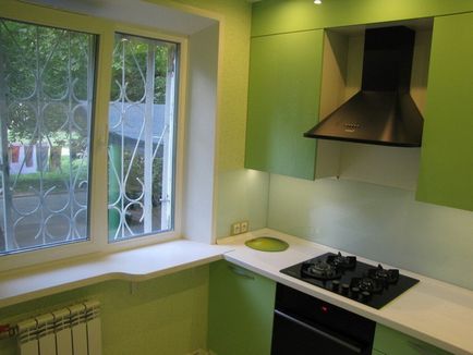 Bucătărie în verde design interior 25 fotografie