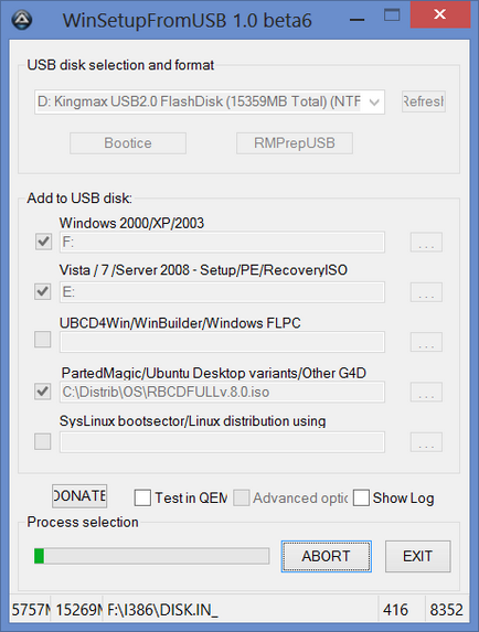 Multiboot unitate flash USB (distribuție de imagine pentru Windows) stick de multiboot