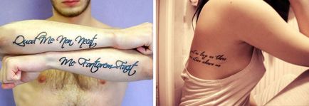 Inscripții pentru traduceri tatuaj pentru femei și bărbați expresii populare în diferite limbi, fotografii