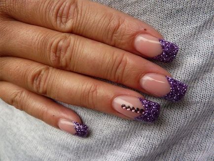 sacou extensii de unghii folosind gel si acrilic (ventilator de unghii de proiectare franceză Glitter unghii cu gel acrilic de design) strat de unghii prin gel și acril