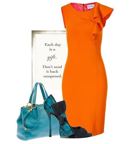 Rochie Orange - este un hit! 40 fotografii - ce sa poarte