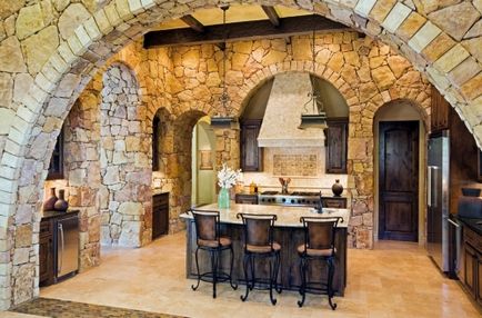 Decorarea pereții bucătăriei cu piatra decorativa cu propriile lor mâini, portal de construcție