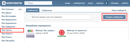 Activități de promovare în VKontakte