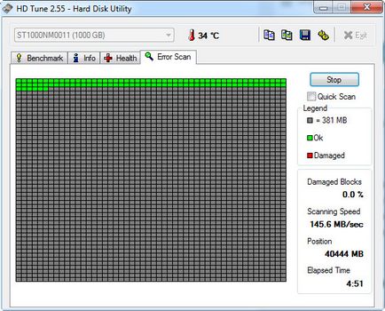 Verificați unitatea hard disk pe programul sectorial rupt