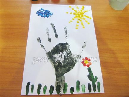Desen palmele și degetele pentru prescolarii