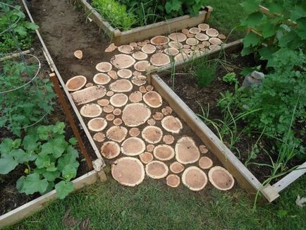 Cărări de grădină din lemn (35 poze), placi, piatra, beton si pavaj din plastic cu mâinile ce