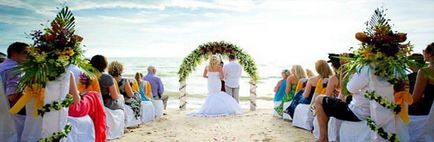 Nunta pe ideea plajă pentru o sărbătoare de vară