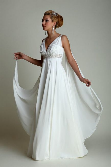 rochii de mireasa in stil Empire, tăieturi frumoase și siluete cu dantelă, scurt și lung