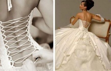 Rochia de mireasa cu un corset (46 poze) luxuriant cu corset transparent, dantelă și cum să