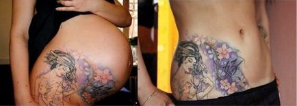 Tatuaj pe burtă pentru femei după naștere pentru a ascunde vergeturi