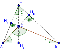 înălțimea triunghiului, orthocenter