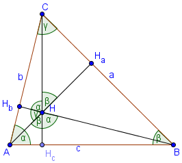 înălțimea triunghiului, orthocenter
