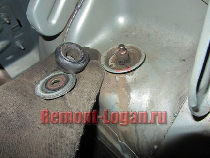 Înlocuirea amortizorul absorbanți (lonjeroane), repararea Reno Logan