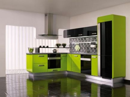 Design de bucătărie verde în nuanțe de verde, cu exemple de fotografii